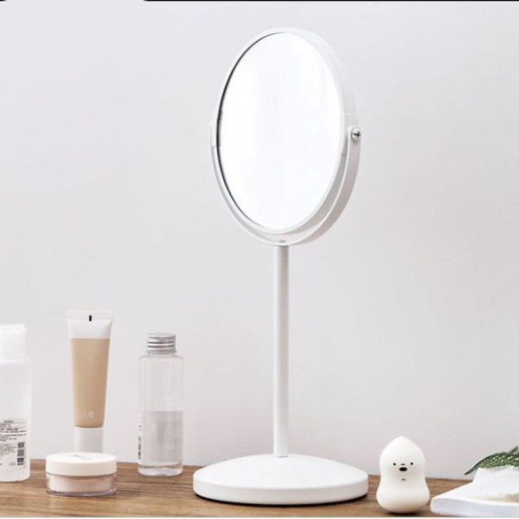 Jia Yi simple large round double sided mirror dormitory desktop princess mirror student desktop makeup mirror 360 ° rotating girl heart makeup mirror wedding HD zoom