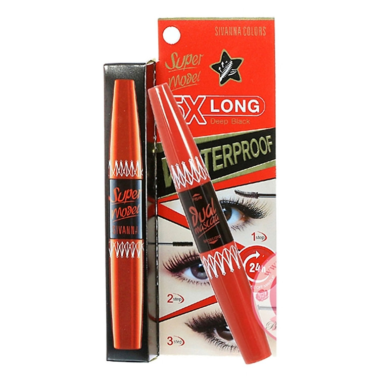 Mascara Hai Đầu Nối Mi Sivanna Super Model 5X Long