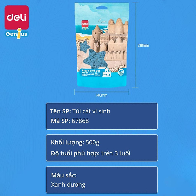 Mua Đồ Chơi Cát Động Lực Deli 67868 500g Chính hãng Ưu đãi - Hình ảnh 4