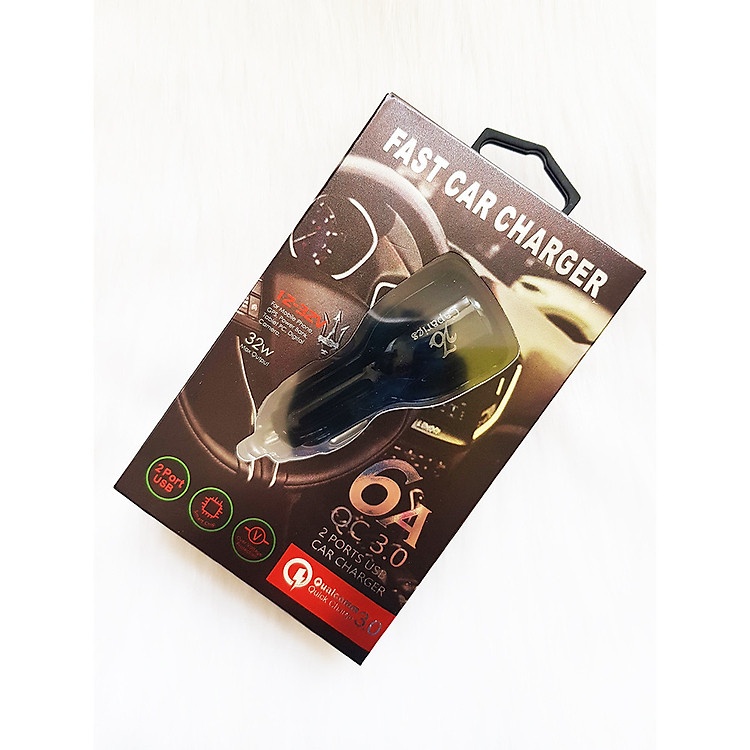 Củ Sạc Xe Hơi 2 cổng USB Quick Charge 3.0 Siêu Bền, Chống Nóng, Sạc Nhanh 3.0 - Chính Hãng CAPARIES VIỆT NAM