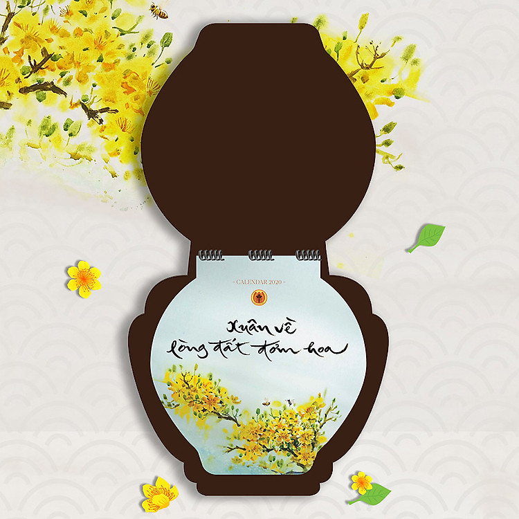 Lịch Treo Tường 2020 - Lịch Thư Pháp Làng Mai "Xuân Về Lòng Đất Đơm Hoa"