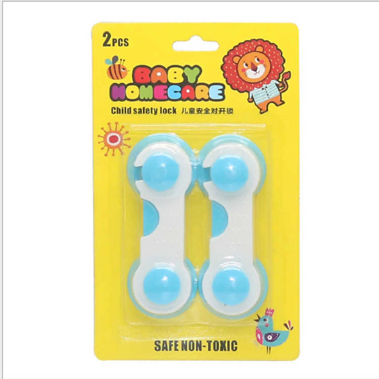 Bộ 2 dụng cụ gài khóa tủ, cửa, ngăn kéo đa năng an toàn cho bé (nguyên vỉ)