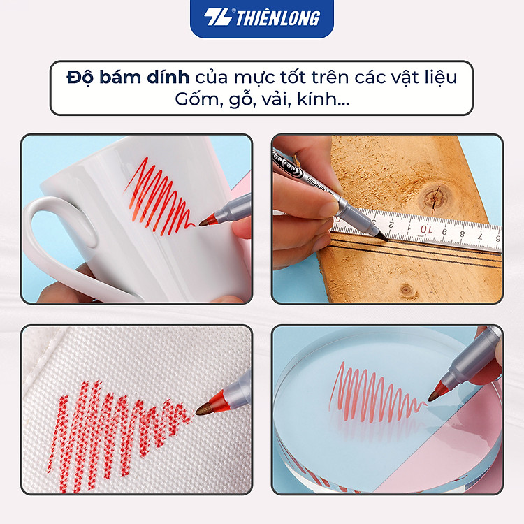 Bút lông dầu Thiên Long PM-04 (1 cây, màu xanh) - Ảnh 4