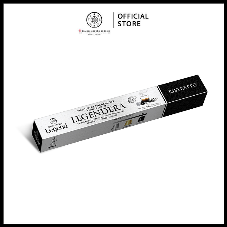Trung Nguyên Legend - Viên Nén Cà Phê Rang Xay Capsule Coffee LegendEra Ristretto Hộp 10 viên (5,8gr/viên)
