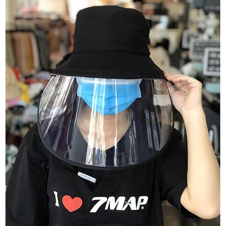 mũ kaki nữ có tấm kính chắn bảo vệ tiện lợi trong mùa dịch
