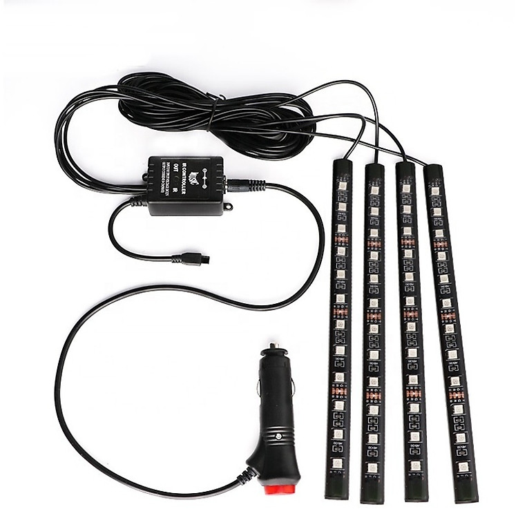 Bộ đèn LED 4 thanh các màu cao cấp đặt gầm xe hơi, ô tô RGB-5050 tích hợp remote điều khiển bật tắt chỉnh chế độ đèn, tự động thay đổi màu sắc êm dịu theo tiếng nhạc