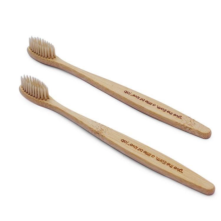 Bộ 2 Bàn Chải Tre Đánh Răng, Lông Mềm, Dài 20cm, Chất Liệu Tre Cao Cấp, thân thiện môi trường, eco-friendly, phân hủy tự nhiên