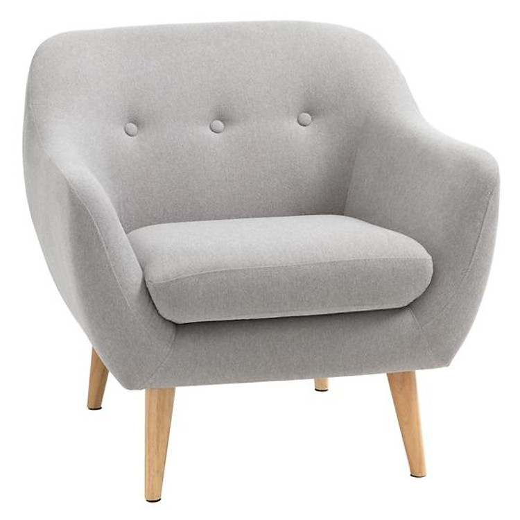 Ghế Bành Alunda Khung Gỗ Bọc Vải Polyester Xám 84x81x82cm JYSK