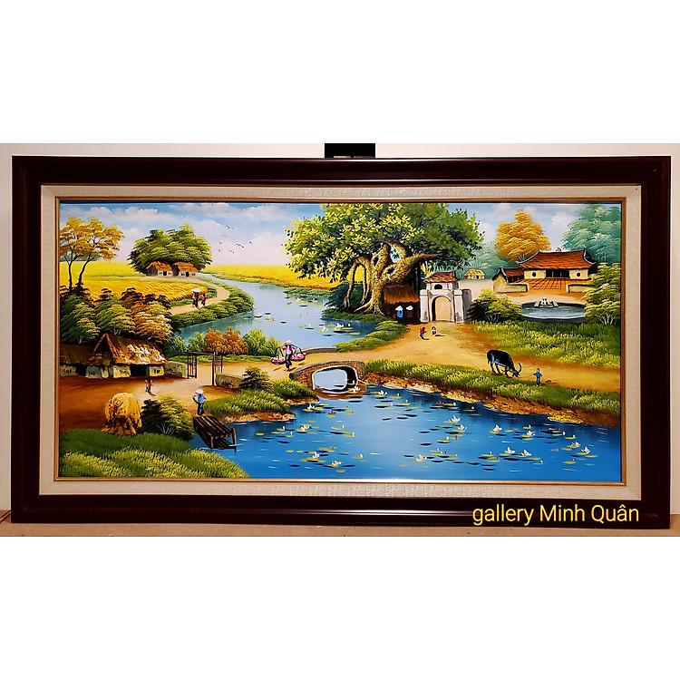 Tranh vẽ sơn dầu- Đồng quê yên bình