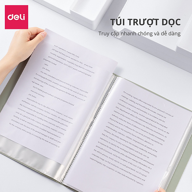 File lá A4 đựng tài liệu Nusign Deli (40 lá) - Ảnh 4