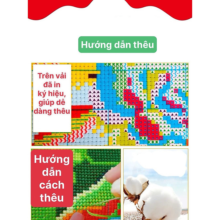 Tranh thêu kín Hoa mẫu đơn vs8101, kích thước 50 x 68 cm