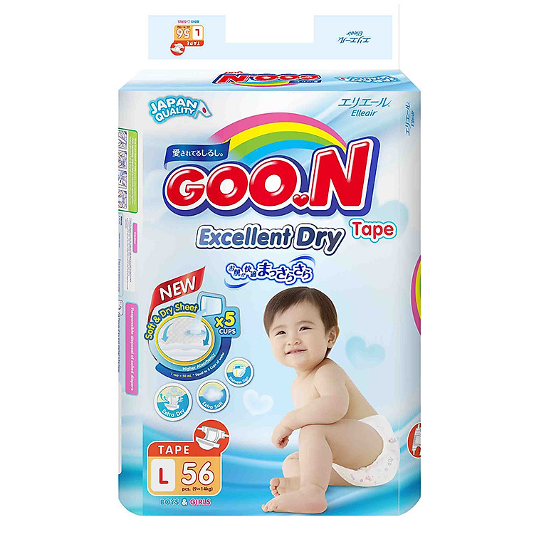 Tã Dán Goo.n Slim Gói Cực Đại L56 (56 Miếng)