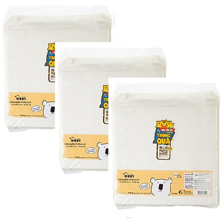 03 Bịch miếng lót chống thấm Moby (10 miếng/bịch)