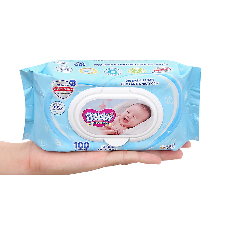 Tham Khảo tại ConCung: Khăn ướt Bobby NANO Bạc kháng khuẩn 100 tờ , nhận ngay nhiều Ưu đãi