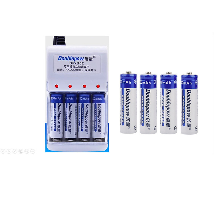 Sạc Pin tiểu AA,AAA 4 cổng sạc + 4 Pin 1200mAh Doubepow