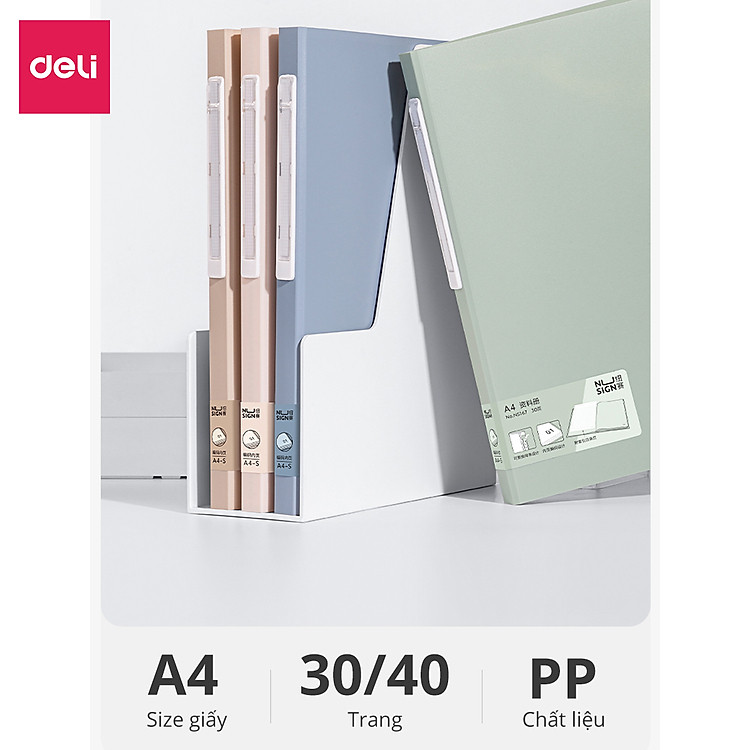 File lá A4 đựng tài liệu Nusign Deli (40 lá) - Ảnh 2