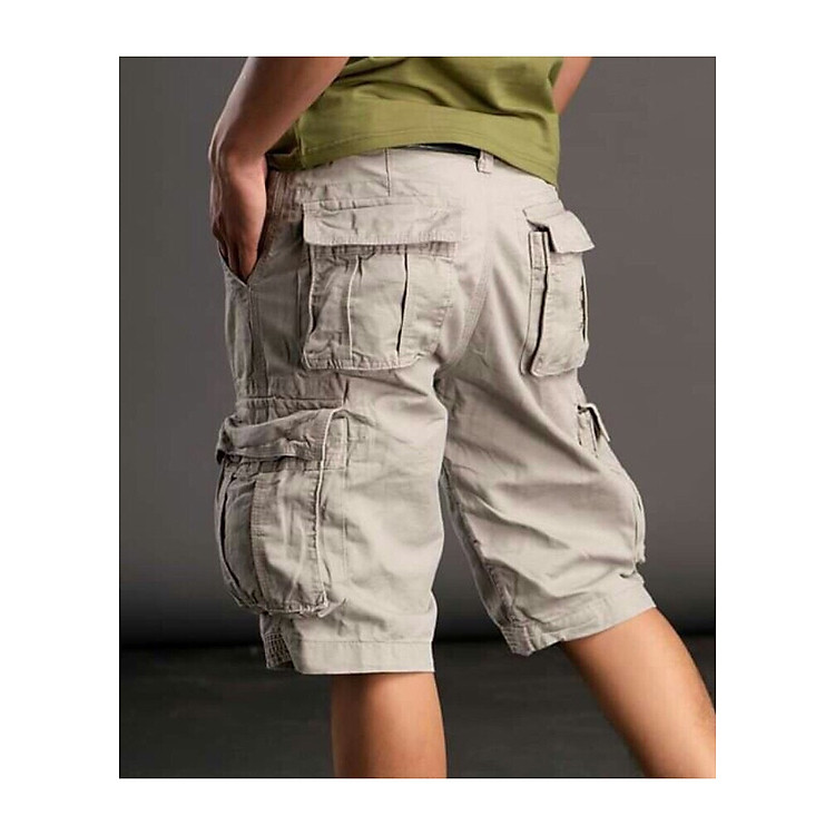 Quần Shorts Kaki Nam Túi Hộp