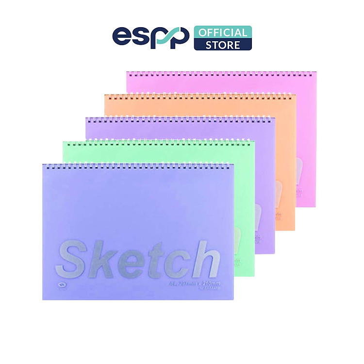 Vỡ Vẽ Khổ Giấy A5 (21×14.8cm) – Xanh Lá/Hồng