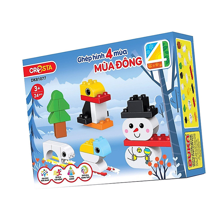 Đồ Chơi Ghép Hình Duka Mùa Đông DK81077 Chính hãng Ưu đãi - Hình ảnh 4
