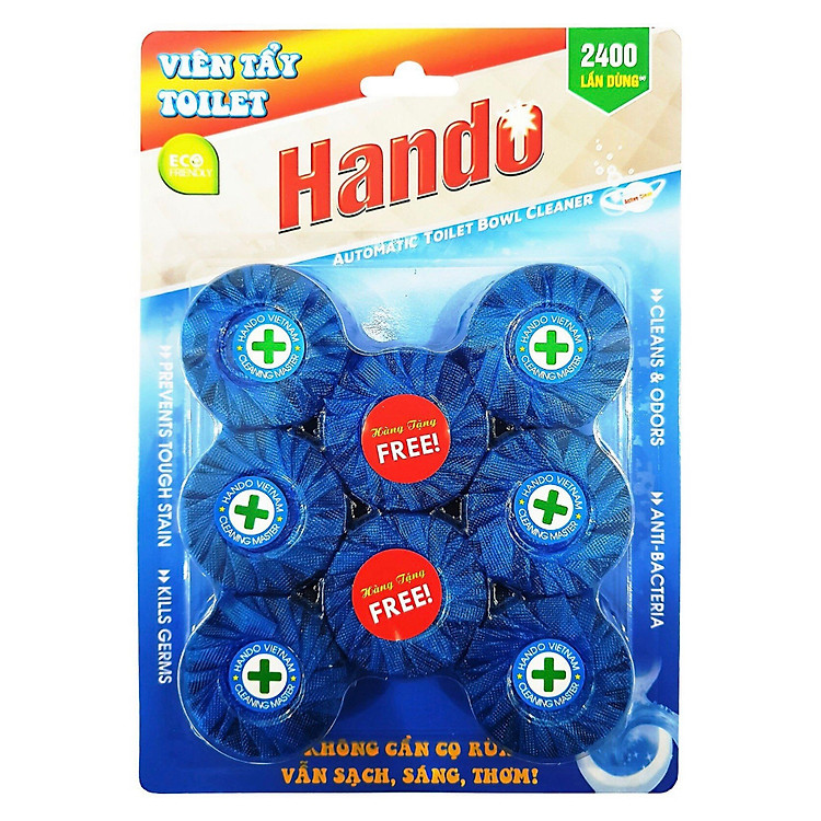 (Khuyến mại 2 viên) Vỉ 6 viên tẩy xanh và làm thơm toilet Hando