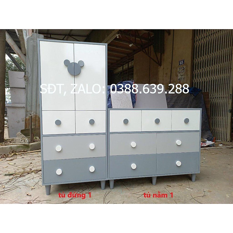 Tủ trẻ em, tủ đựng đồ cho bé gỗ MDF phủ melamine kích thước 60x120cm và 90x70cm