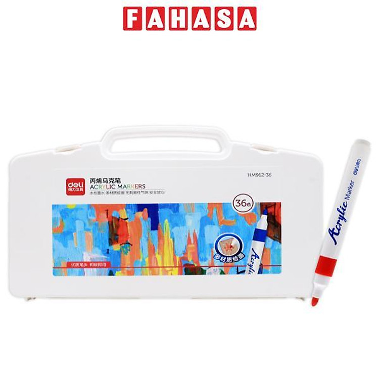 Bút Màu Acrylic Marker 1 Đầu Deli HM912 (36 chiếc)