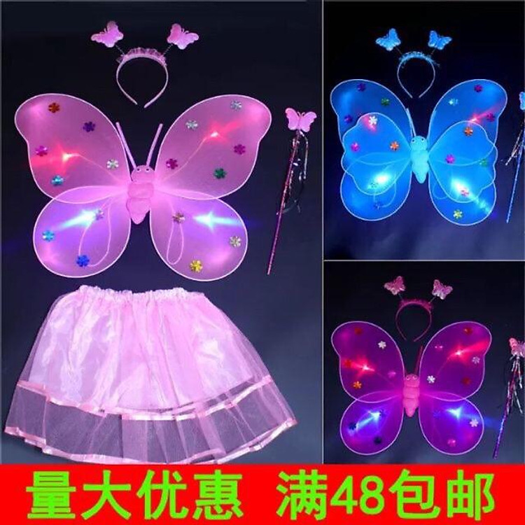 BỘ CÁNH BƯỚM TRUNG THU CHO BÉ CÓ ĐÈN (CÓ VÁY)