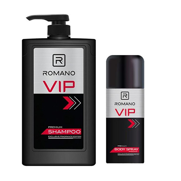 Combo Dầu gội Romano Vip 650ml+ Xịt khử mùi Romano Vip 150ml