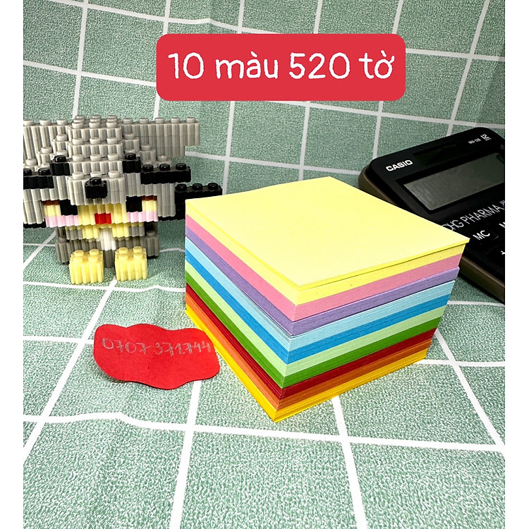 Giấy Gấp Hạc 520 Tờ (10 màu)