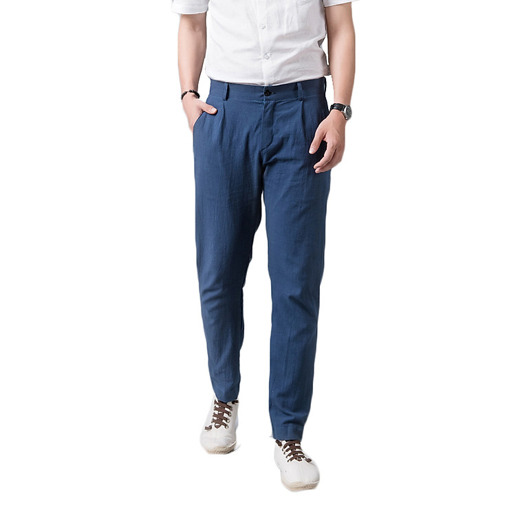 Quần đũi nam dáng quần âu xanh đen Rough