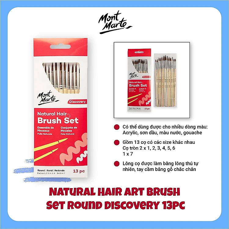 Bộ cọ vẽ màu nước, màu acrylic và màu poster của hãng MontMarte