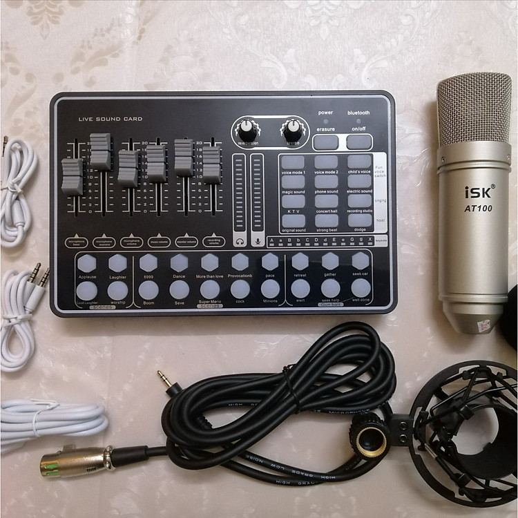 Combo Sound H9 autotune và Micro AT-100 sản phẩm hát karaoke live stream Hàng Nhập Khẩu