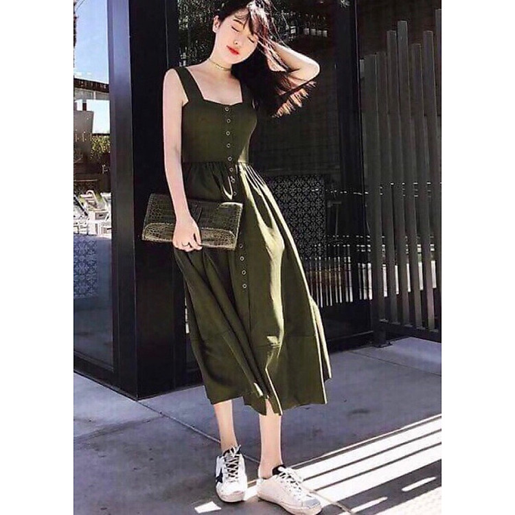 Maxi nút trước 3 màu