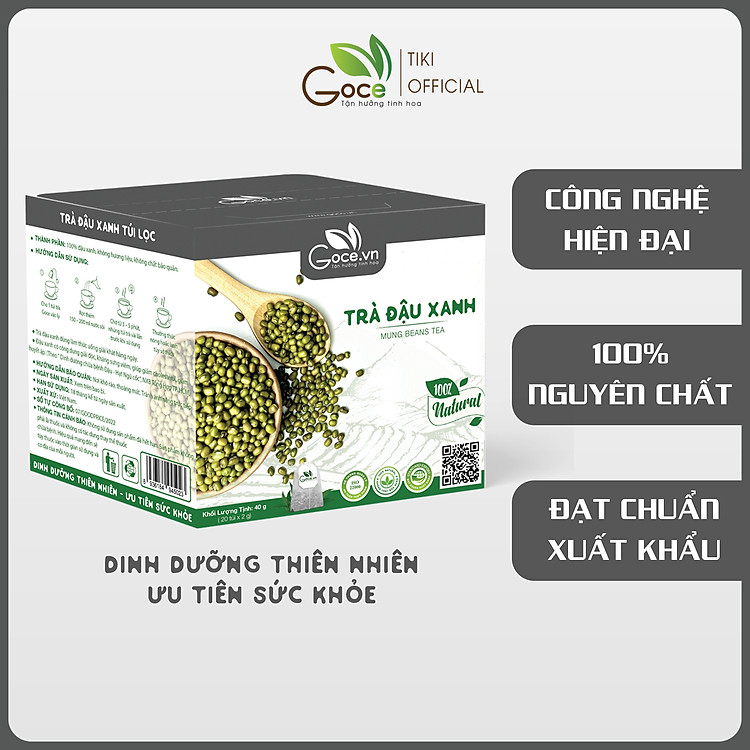 Trà đậu xanh túi lọc Goce - Mát gan, giải nhiệt