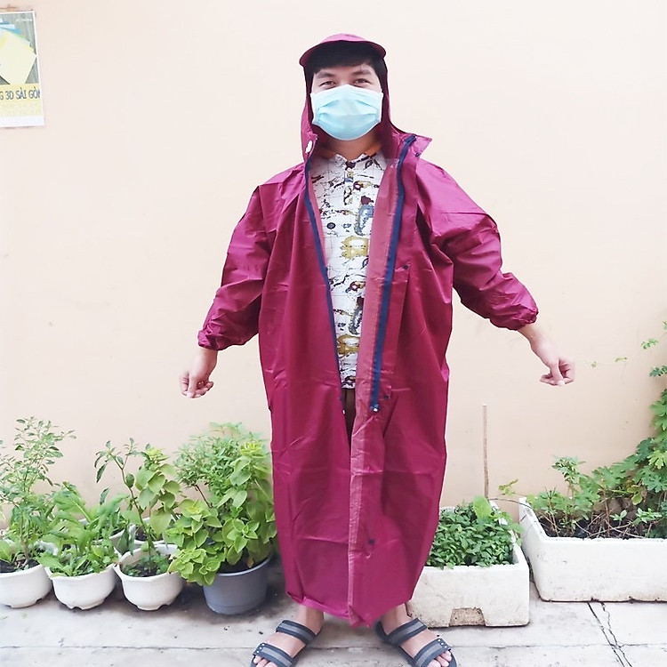 Áo mưa măng tô, Áo mưa có dây kéo vải dù cao cấp chống thấm nước cực tốt bảo vệ cơ thể ấm áp cho nam và nữ