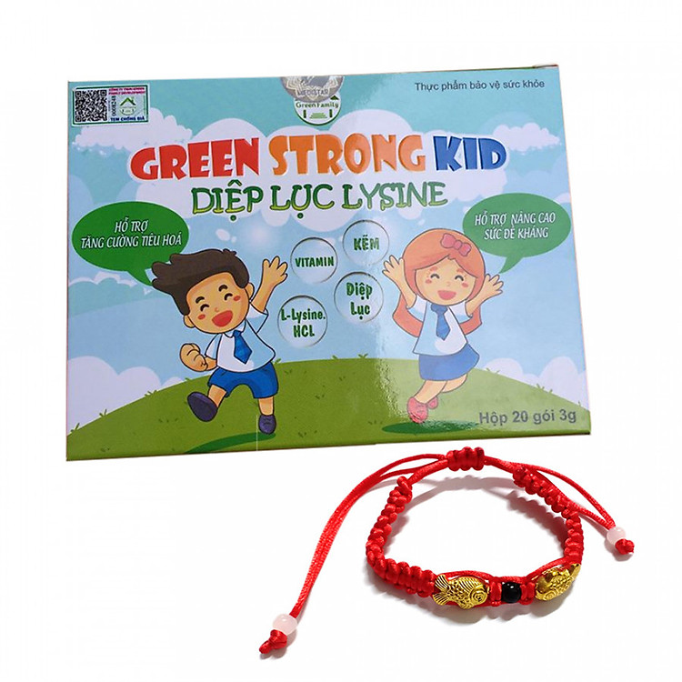 Thực phẩm chức năng bảo vệ sức khỏe Diệp lục lysine ( Diệp lục kid - Green strong kid) + Tặng kèm vòng tay Phong Thủy Cực Chất