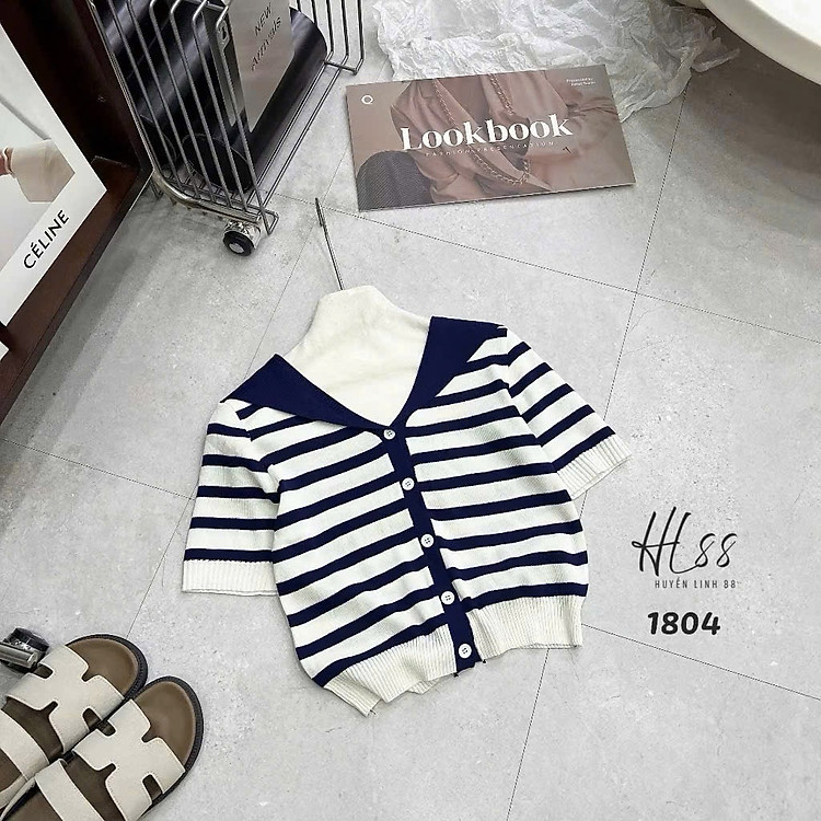 Áo thun len sọc cổ thủy thủ – phong cách Hàn Quốc, trẻ trung, dễ thương