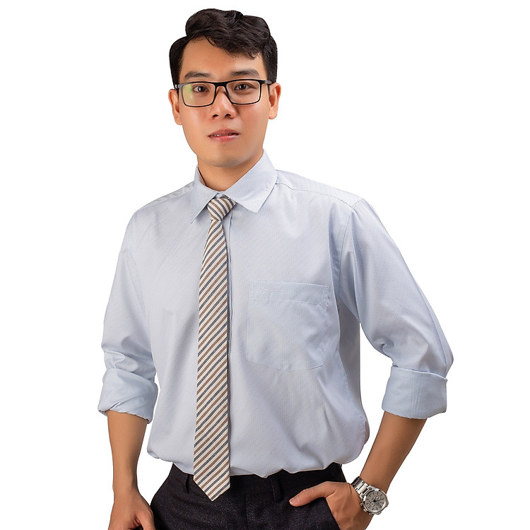 Sơ mi nam kẻ sọc thanh lịch Amazing, thời trang công sở cao cấp, vải bamboo mềm mịn, thoáng mát, form classic rộng rãi, tay dài