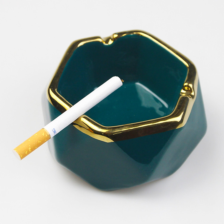 Gạt Tàn Thuốc Lá Gốm Sứ Lục Giác Phong Cách Châu Âu Trang Trí Phòng Khách