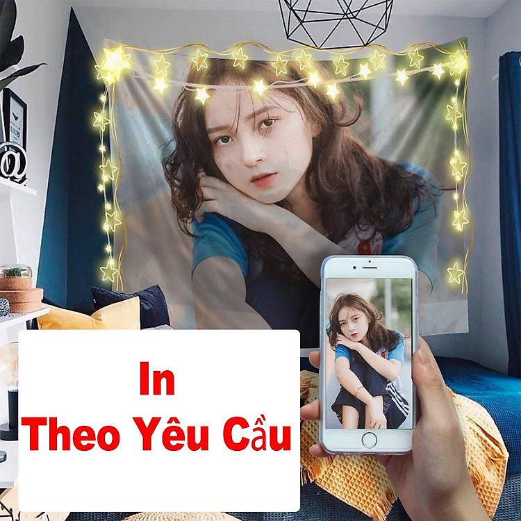 Tranh vải treo tường in theo hình khách gửi, thảm decor in theo yêu cầu