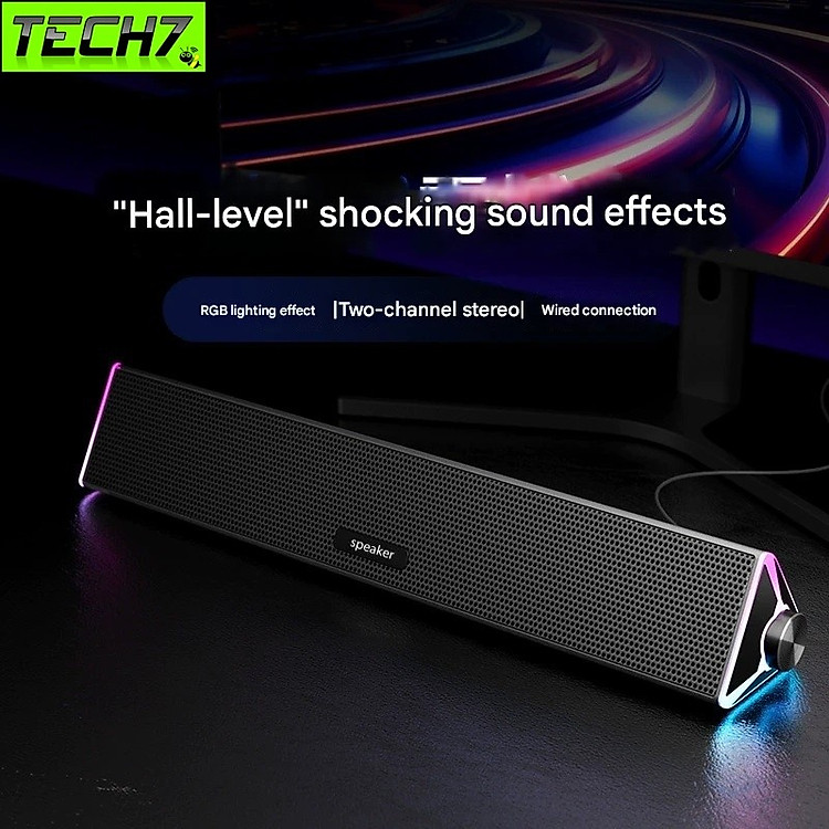 Loa thanh vi tính E1411 led RGB cho máy tính Laptop hàng nhập khẩu