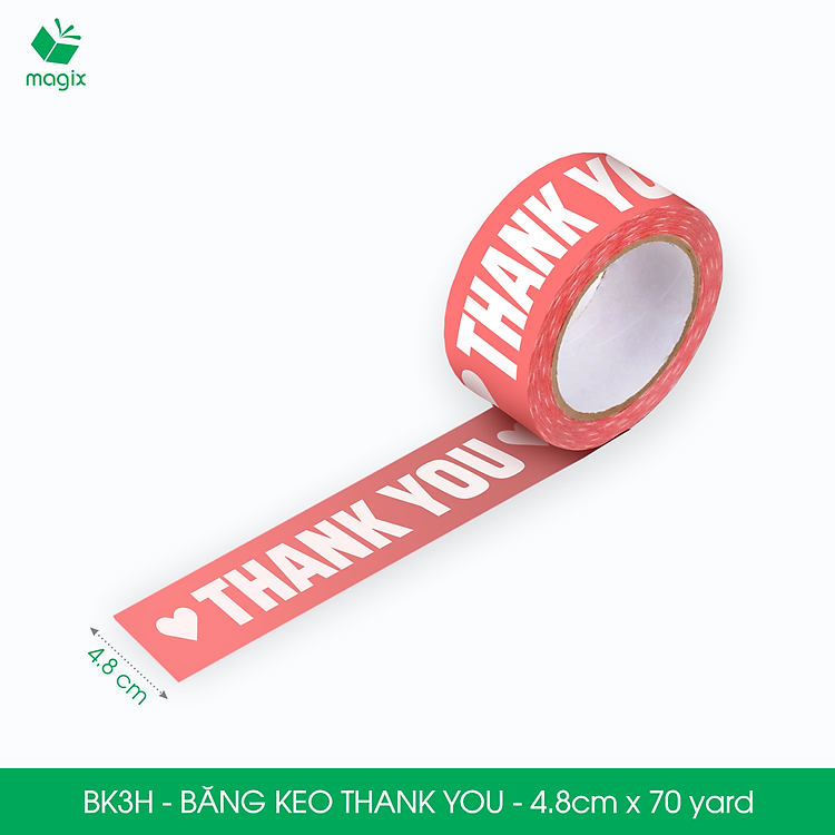 Băng keo in chữ THANK YOU 4.8cm x 70yard (6 cuộn)