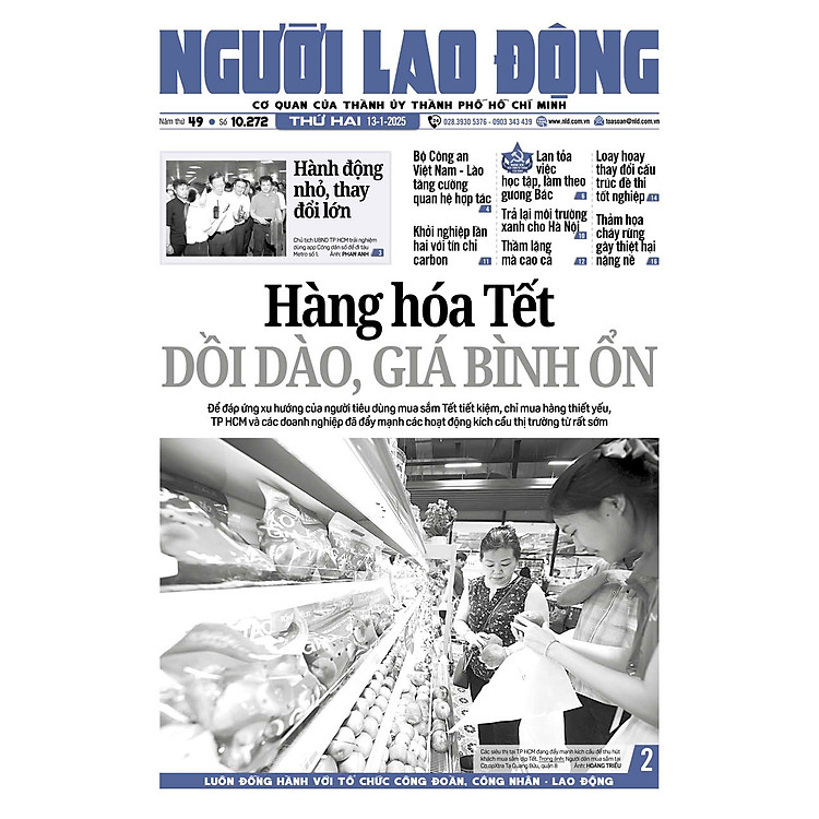 Nhật báo Người Lao Động từ ngày 13-01-2025 đến 19-01-2025