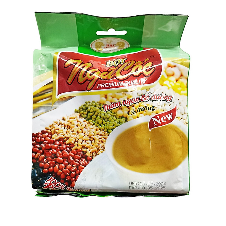 Bột Ngũ Cốc Hải Dung 500g có đường, gồm 6 loại hạt, sản xuất tự nhiên 100%, thơm ngon, dễ uống, tốt cho sức khỏe