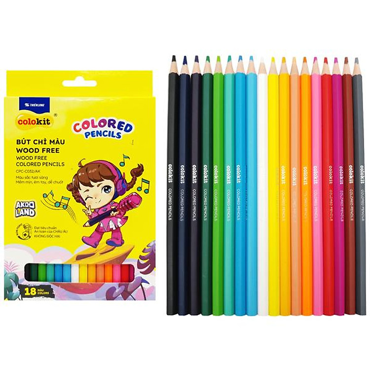 Hộp 18 Bút Chì Màu Wood Free Colokit CPC-C032/AK - Ảnh 2