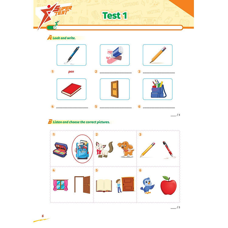 Super Test - Đề Kiểm Tra Nhanh Tiếng Anh Cho Học Sinh (Lớp 1-5) (MGB) - Ảnh 5