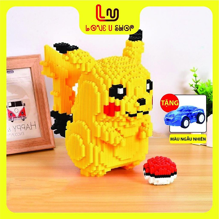Ghép hình 3D khủng long Pikachu 9,5cm Chính hãng Ưu đãi - Hình ảnh 3