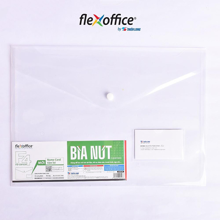 Bìa Nút Name Card Clear Bag Thiên Long FO-CBF020 (A4/F4)