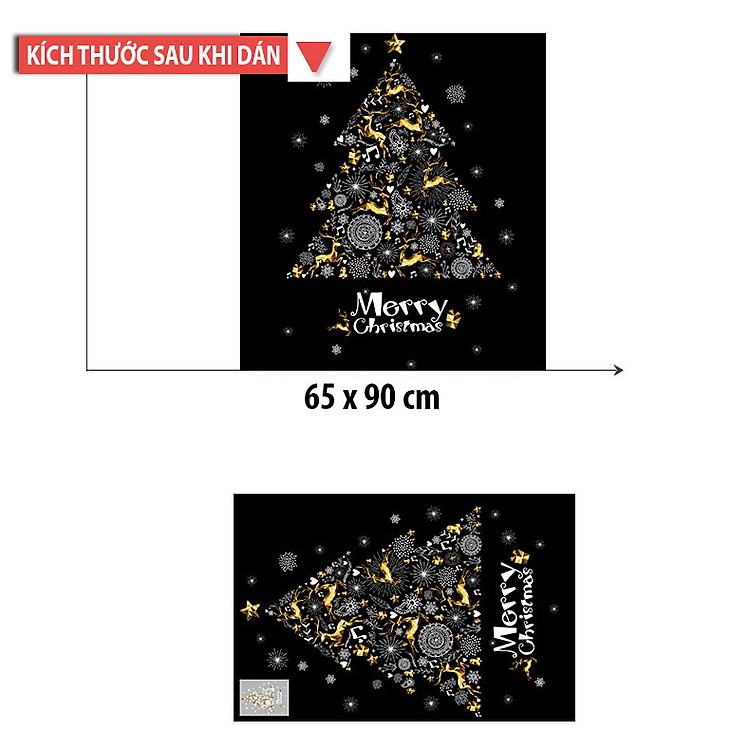 Sticker Decal Giáng Sinh Cây Thông Noel XH9293 - Ảnh 2