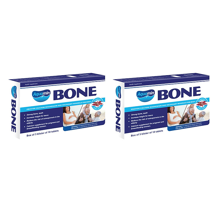 Combo 2 Hộp Thực Phẩm Chức Năng Aquamin BONE - Canxi Hữu Cơ Chiết Xuất Từ Tảo Biển Đỏ Anh Quốc Đạt Chuẩn Organic
